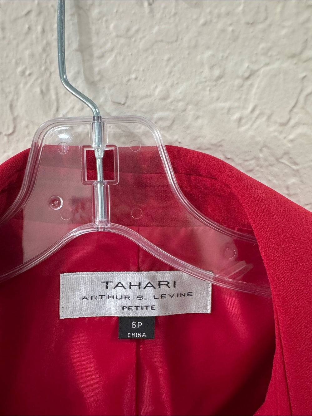 Tahari ASL Red Single-Breasted Blazer Size -6P - Picture 3 of 3
